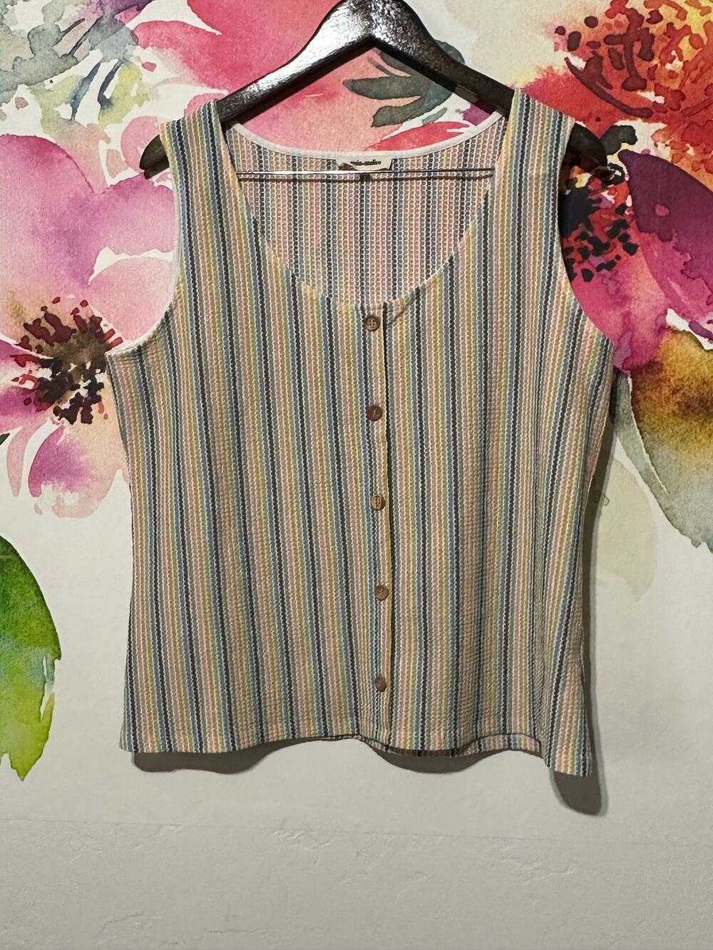 Grain and Malice Tank - Striped Tank - Size Large - Color Multi
